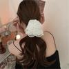 Aesthetic Scrunchies Elastic Double layer Lace Hair Rope Wedding Party Beach Headwear Big Buns Hair Elastic Lace Hairtie