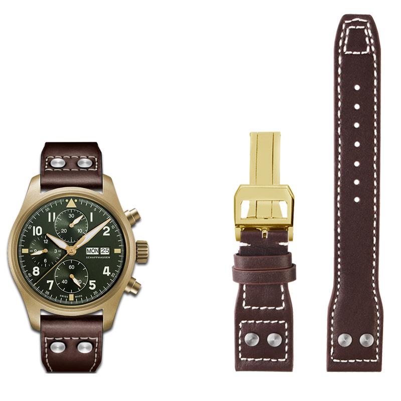 Классический ремешок для часов IWC из натуральной кожи 21 мм 22 мм, большой пилот, огнемет, маленький принц, серия Mark18, ремешок, браслет из ивового гвоздя для мужчин