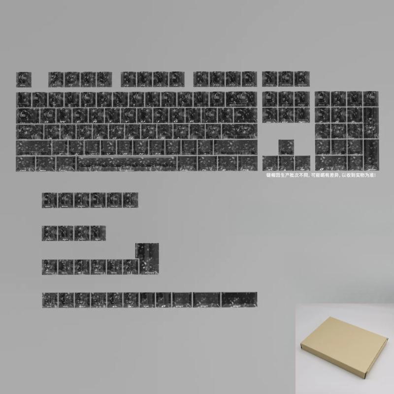 Xiaomi Новые прозрачные кейкапы с текстурой карбона, набор из 132 штук, совместимый с механическими и магнитными клавиатурами (совместимость с Cherry MX)