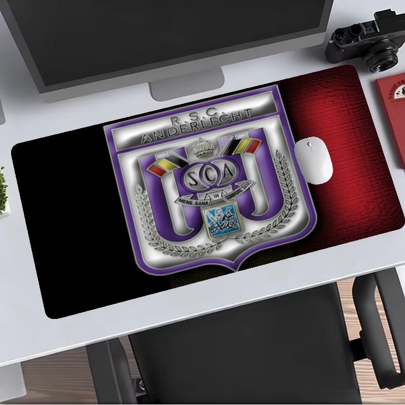 R.S.C. Anderlecht Extended Gaming Mouse Pad with Stitched Edges NonSlip Rubber Base Waterproof Desk Mat for Computer Laptop Office Gaming
