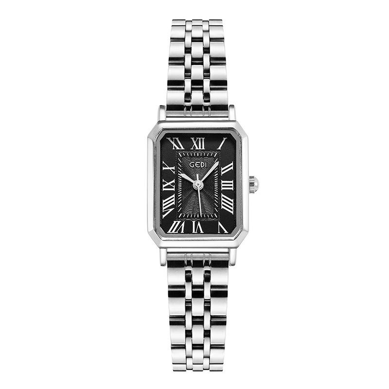 French Style Women'S Watch Simple Retro Square Stainless Steel Watch Quartz Steel Belt Women'S Watch