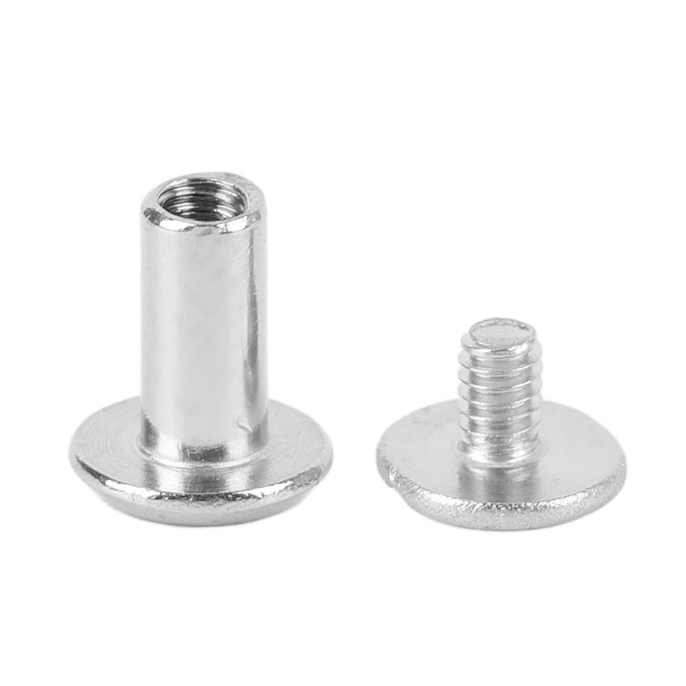 50set Stainless Steel Snap Rivets Silver Color Stud Bolts Binding Screws For Leather Decoration