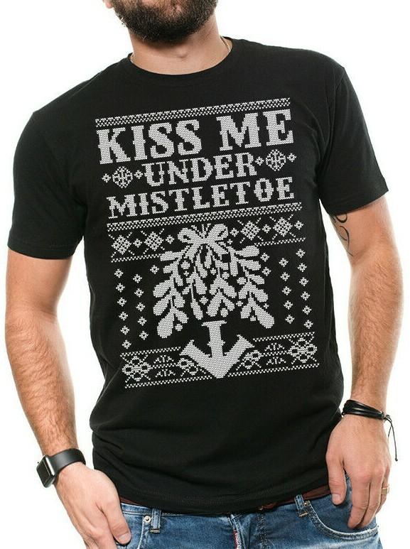 Kiss Me Under the Mistletoe Ugly Christmas Sweater Adult Christmas Gift Tshirt