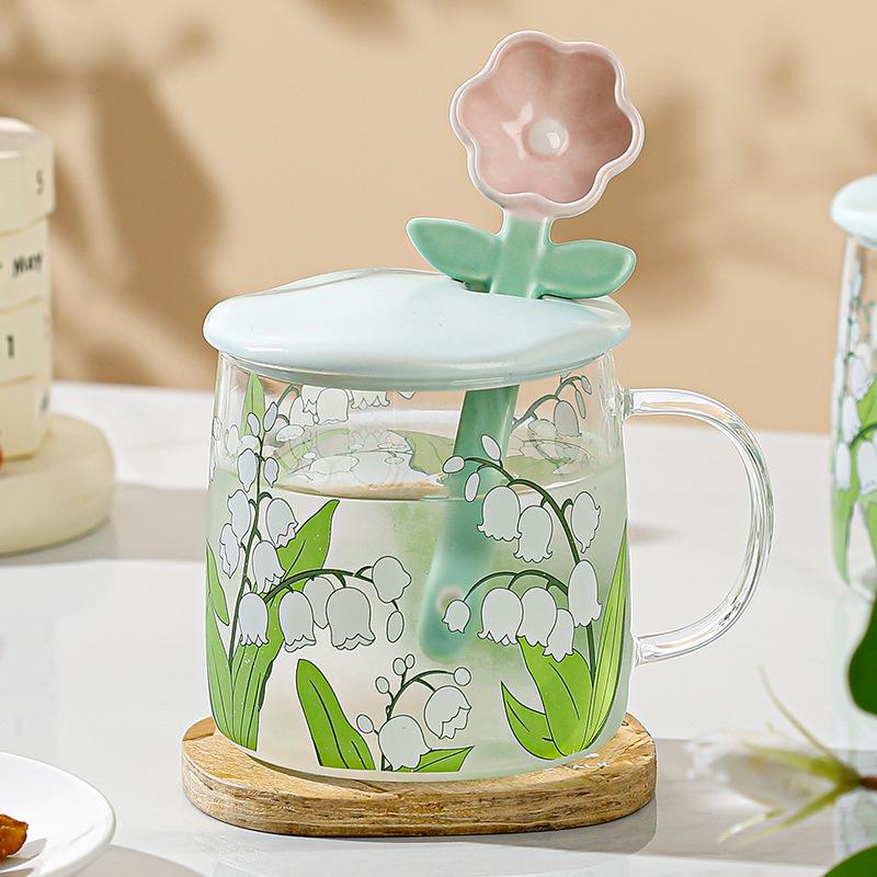 Высококачественная боросиликатная стеклянная чашка, набор цветов, стакан для воды, офисный напиток, бытовая чашка, распродажа, подарок