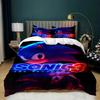 Exquisite 3D Cartoon S-Sonics Wallpaper Anime Digital Printing Bedding Set Duvet Cover Pillowcase Youth Kids Girl Boys Gift