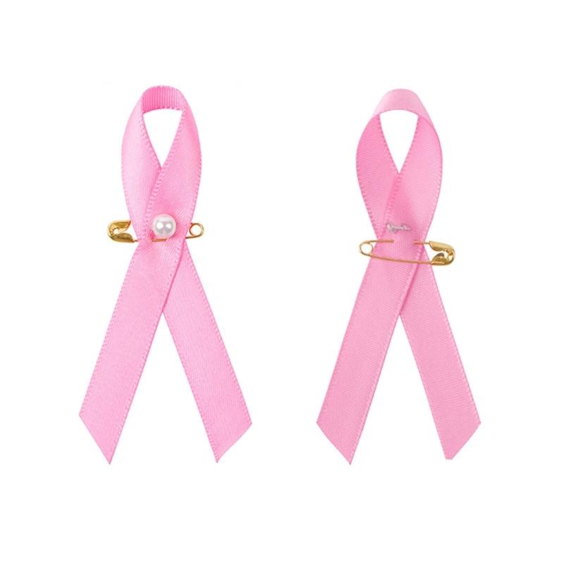 Набор из 200 брошей-булавок с лентами, красивые дизайны, розовая лента, эмалевая булавка, значки для информирования о здоровье и осведомленности о раке молочной железы