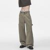 Mens Punk Style Straight Leg Cargo Pants Distressed Paint Splatter Loose Fit High Street Fashion Casual Trousers