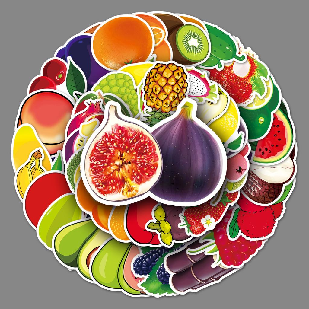 50 Fruit Doodle Personality Cartoon Children's Creative DIY Mobile Phone Case Water Cup Suitcase Sticker Waterproof