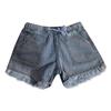 Womens Pocket Jeans Denim Pants Female Tassel Bandage Bottom Casual Shorts