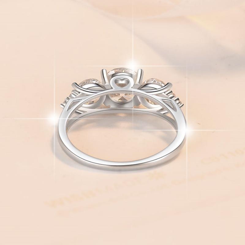 Jewelry Three GRA Certified 2CT VVs1 Moissanite S925 Sterling Silver Ring Wedding Engagement for Women