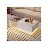 Table basse - MUVOE - 100x50x32 cm - Blanc brillant - Verre résistant