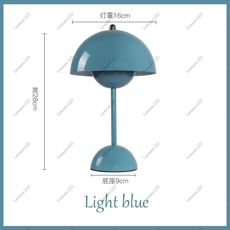 Rechargeable LED Flower Bud Table Lamp Touch Sensing Tricolored with DC USB Cable for Bedside Living Room Hotel Canteen