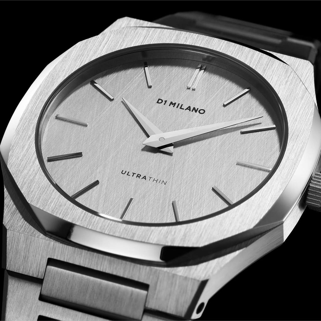 Авторизованный дистрибьютор D1 Milano Watch UTBJ23 Ультратонкий льняной ремень 40 мм из нержавеющей стали, серебристый [D1 MILANO] Мужской [ULTRA THIN]