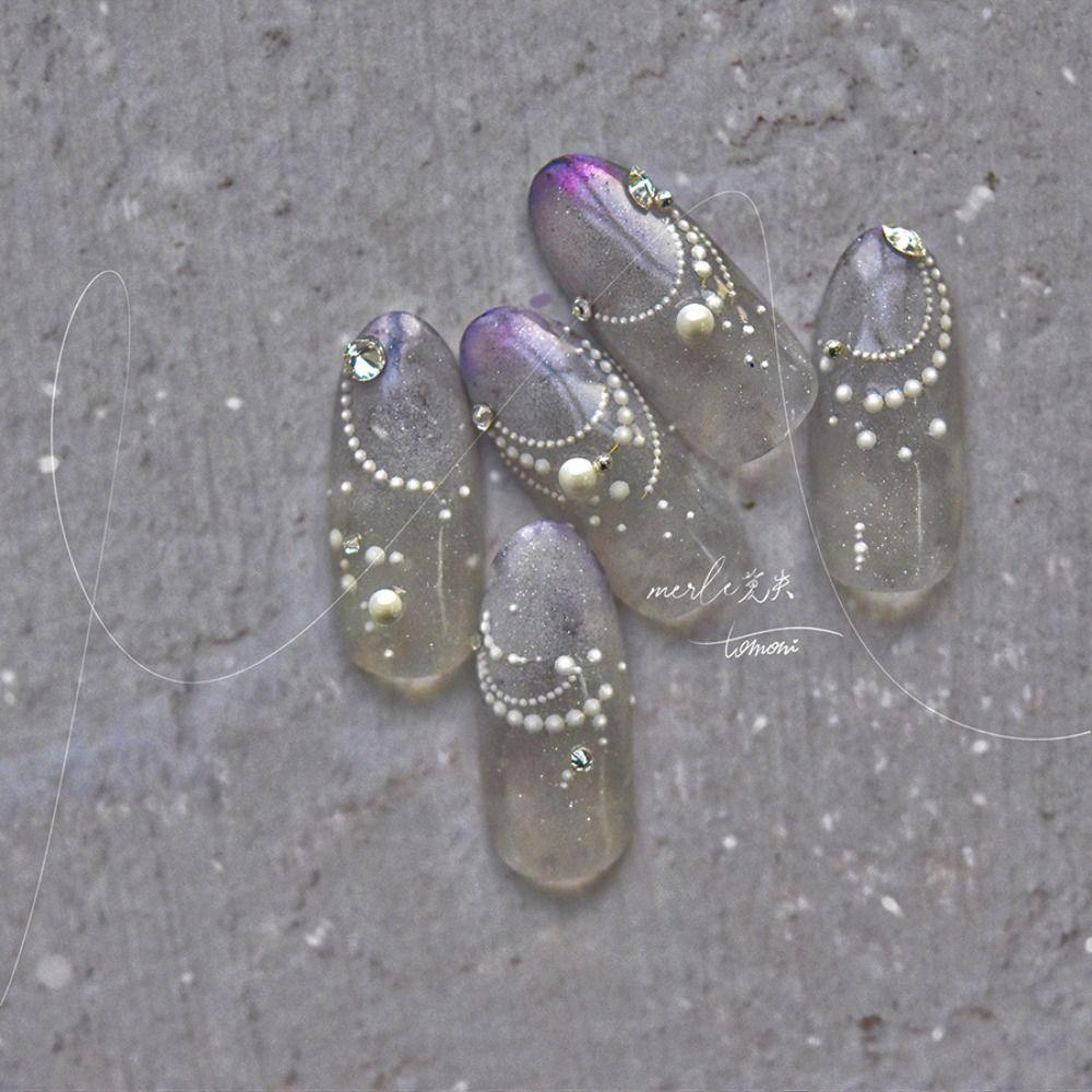 3D Nail Stickers Pearl Nail Art Decorations New French Tips DIY