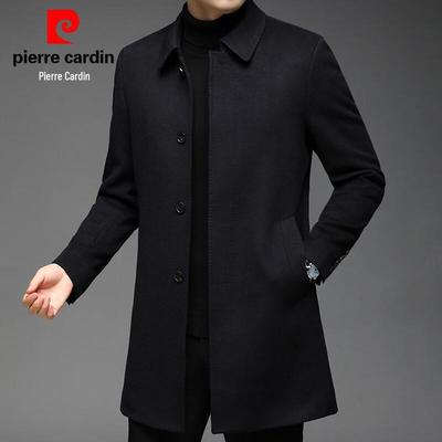 Мужское пальто Pierre Cardin из 100% кашемира с лацканами, средней длины
