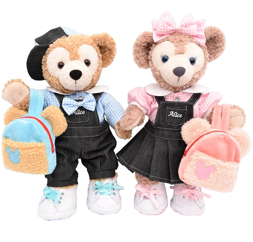 [Плюшевый мишка Почта Алиса] Костюм Даффи Пушистый джинсовый комбинезон с рюкзаком (Никто) Размер S