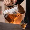 800ml Teapot Water Separation Glass Glass Teapot Wooden Handle Heat-Resistant Precise Pouring Tea Kettle Easy To Clean Tea Pot for Loose Tea Brewing