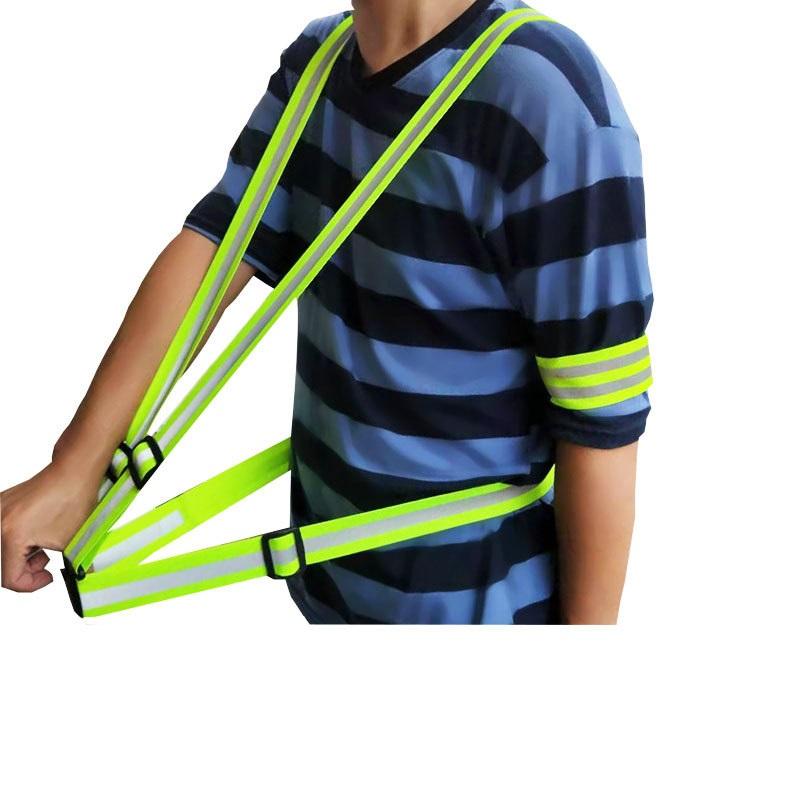 Reflective Safety Vest High Visibility Elastic Shoulder Straps Night Cycling Running Reflective Safety Vest