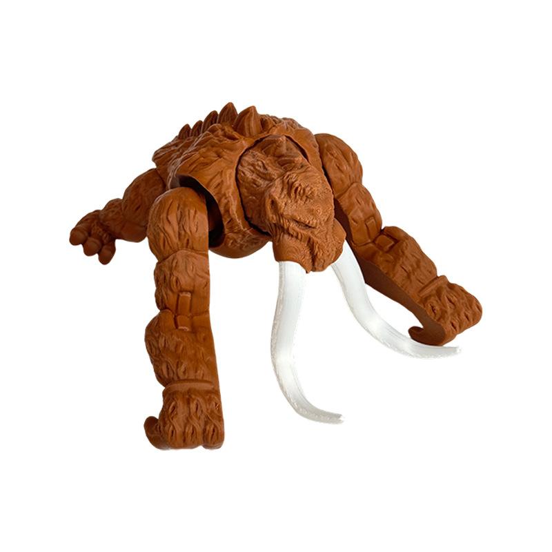 3D Печатная игрушка Мамонт Наземный Суставная Подвижная Симуляция Животного Модель Мамонта Домашний Декор Офисные Украшения Коллекция Мальчика Подарки