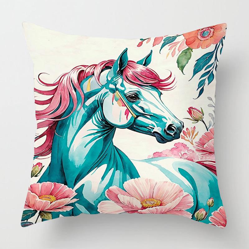 Чехол для подушки с геометрическим рисунком животных 18x18 дюймов, напечатанный чехол для подушки, можно стирать в стиральной машине, украшение для домашнего дивана 45x45 см