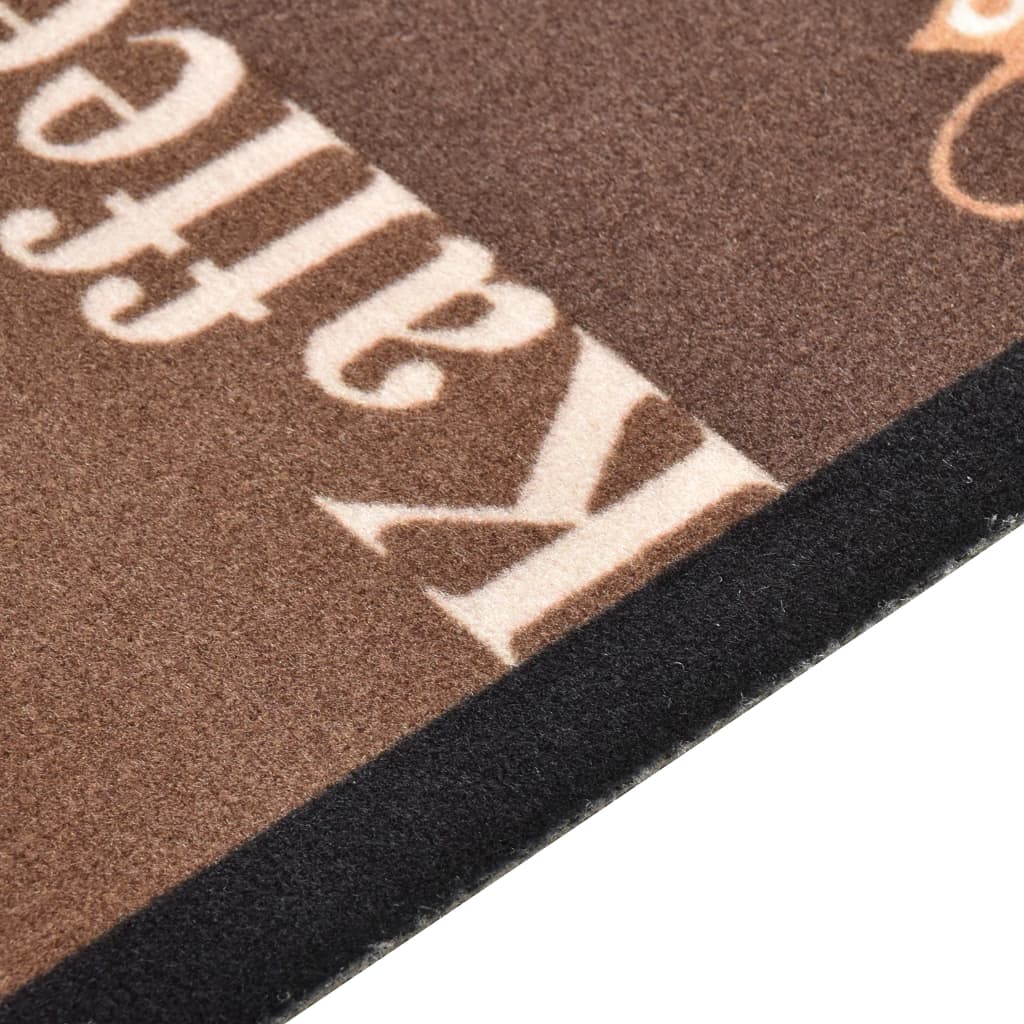 Kitchen Floor Mat Washable Coffee Brown 45 x 150 cm