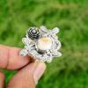 Раковина Шива Глаз Драгоценный камень Бохо Штабелируемое Кольцо-цветок Ювелирное изделие Серебро 925 пробы