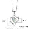 White Blue Fire Opal Cute Heart Pendant Necklaces For Women Romantic Jewelry Vintage Fashion 925 Silver Birthstone Necklace Gift