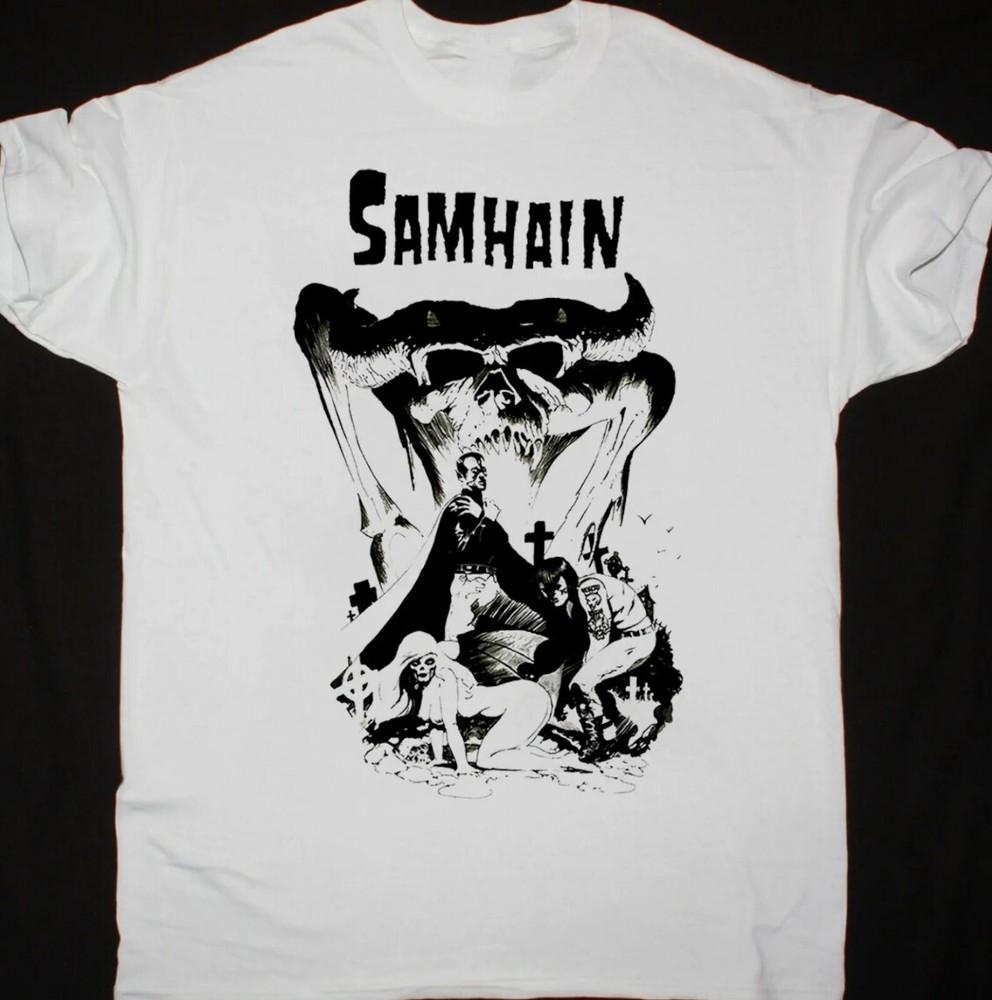 Ретро футболка Samhain Final Descent с коротким рукавом Белая Мужская Унисекс S-5XL Унисекс Футболка