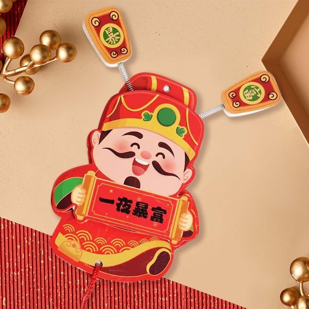 Festive Chinese God of Wealth Fridge Magnets Traditional New Year Fridge Stickers  Spring Festival