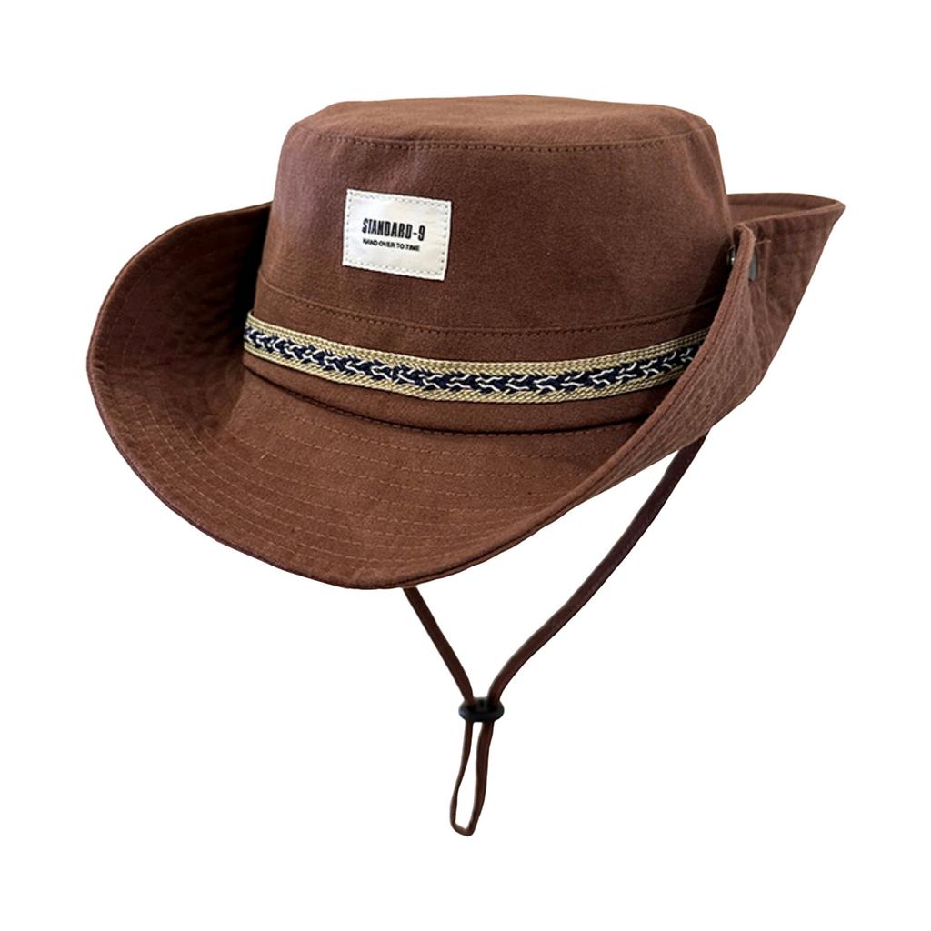 Cowboy Hat Fisherman Hat Summer Hiking Fisherman Hat Ethnic Style Breathable Summer Bucket Hats for Travel Riding