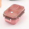 1250ml Lunch Box Double Layer Compartment Large Capacity PP Students Meal Box with Tableware Office Supply