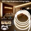 220v Led Strip Lights Waterproof 1m/3m/5m/10m Cob Tape Lights Outdoor Decoration Flexible Neon Strip