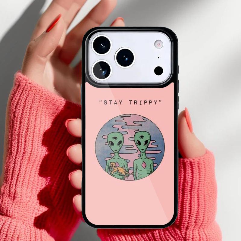 Эстетичный милый мультяшный инопланетный чехол для телефона iPhone 17 16 15 14 13 Pro Max Задняя крышка для 12 11 Pro Coque