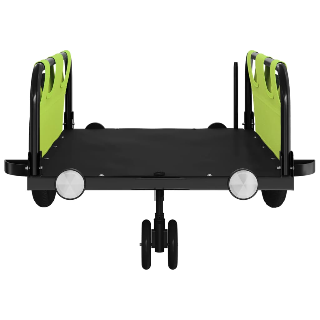 Bicycle Trailer in Green Oxford Fabric and Iron