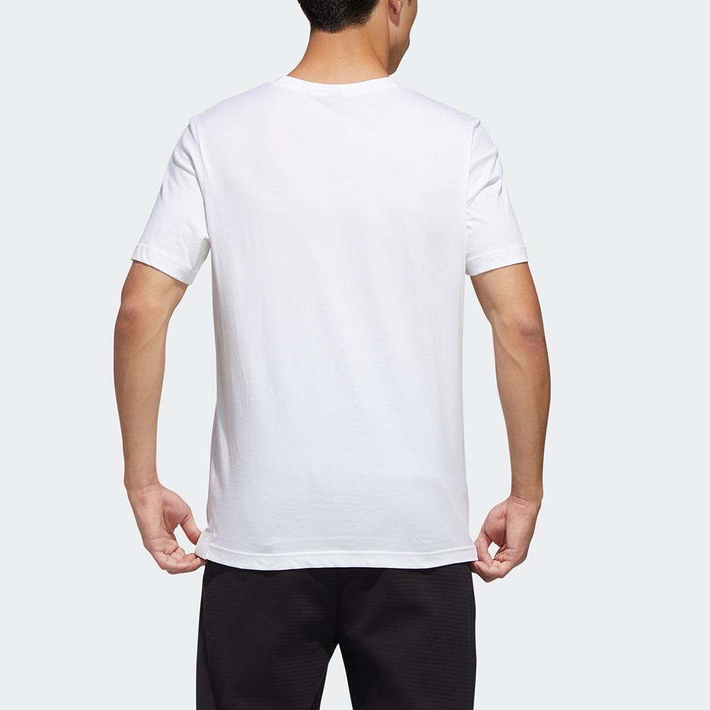 adidas Футболки Мужские Белые С Круглым Вырезом Умеренный Прямой Крой GF4056