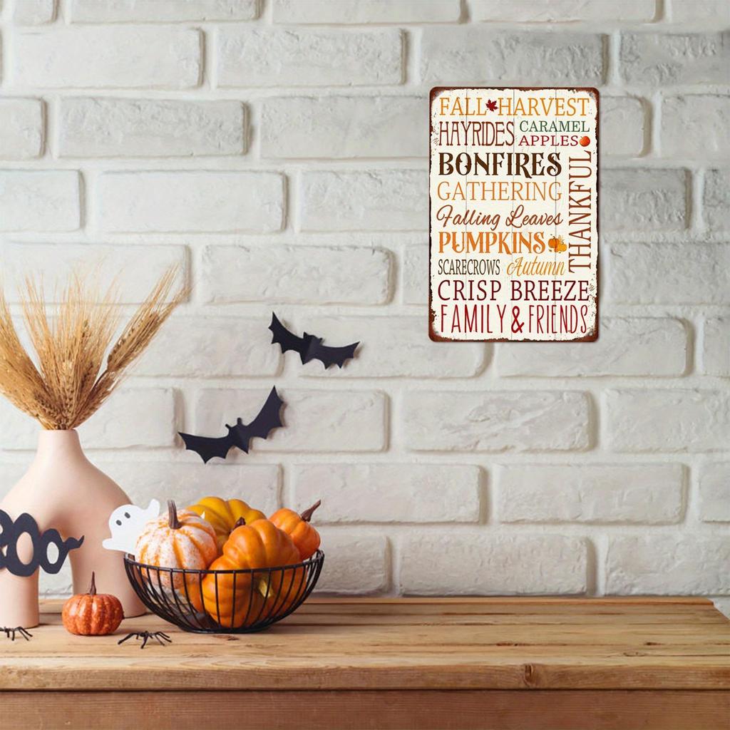 Metal Sign Fall Harvest Family & Friends Decor