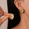 Irregular Retro Round Metal Post Earrings for Women Brown Vintage New Style Fashion Jewelry Timeless Daily Accessories Gifts