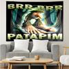Italian Brainrot characters Tapestry for Bedroom Aesthetic Classroom Tapestries Wall Hanging for Living Room Dorm Office,Ideal Creative Gift
