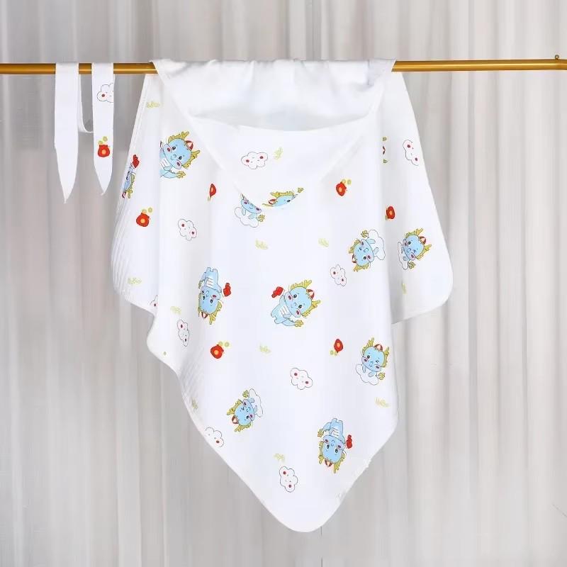 Kawaii Baby Младенческая Хлопковая Безопасная Мягкая Муслиновая Пеленка Одеяло Банное Полотенце Мультяшное Животное Медведь Дракон Подгузник Обертывание Ткань Постельное Белье