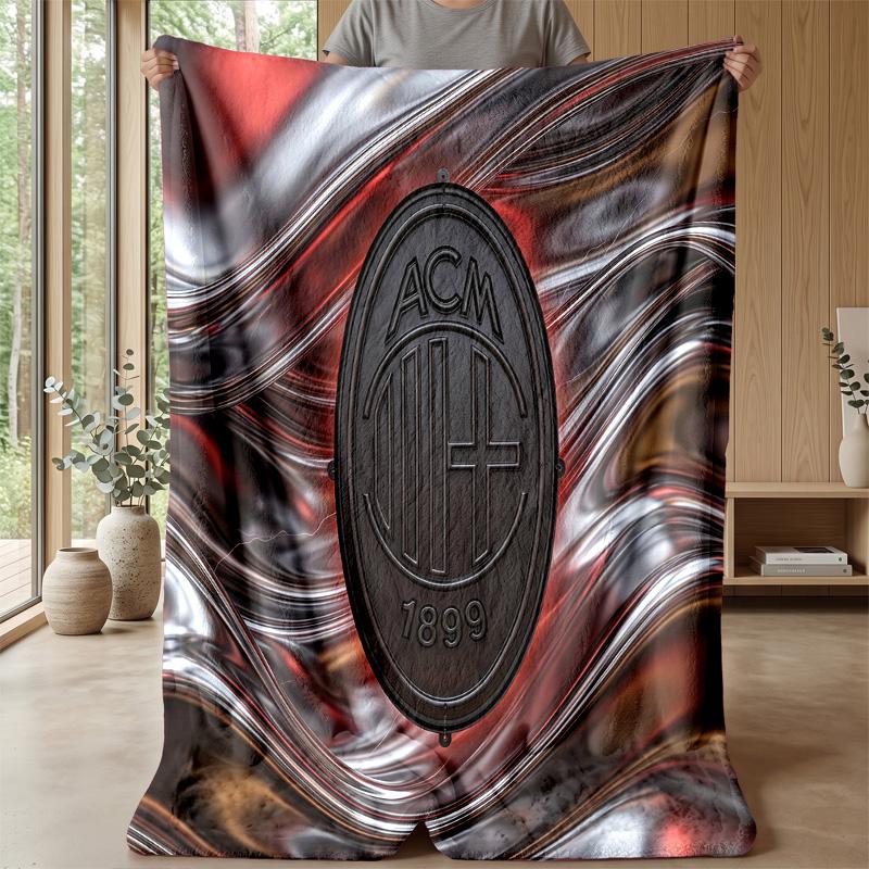 AC Milan Theme blanket Soft Flannel Blanket Plush Throw Blanket Cozy Sofa Bed Blanket for Home Decor