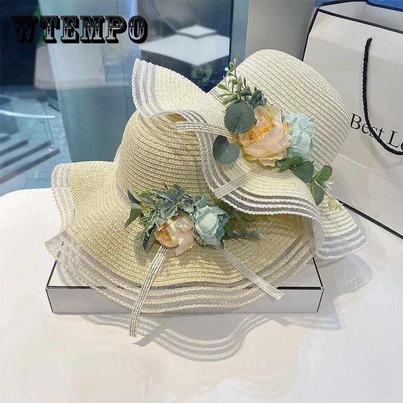 Straw Hat Women Summer Sunshade Sun Hat Fashion Wild Flowers Seaside Cool Beach Hat