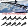 10Pcs Universal PU Rear Roof Shark Fins Spoiler Wing Kit Car Roof Spoiler Bumper Spoiler Shark Fin Diffuser Vortex Generator