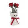 Apricot Lamb Rose Vase Plush Soft and Cute Stuffed Animal for Babies and Plush Rose Vase 30cm Children's Animal, Boys,