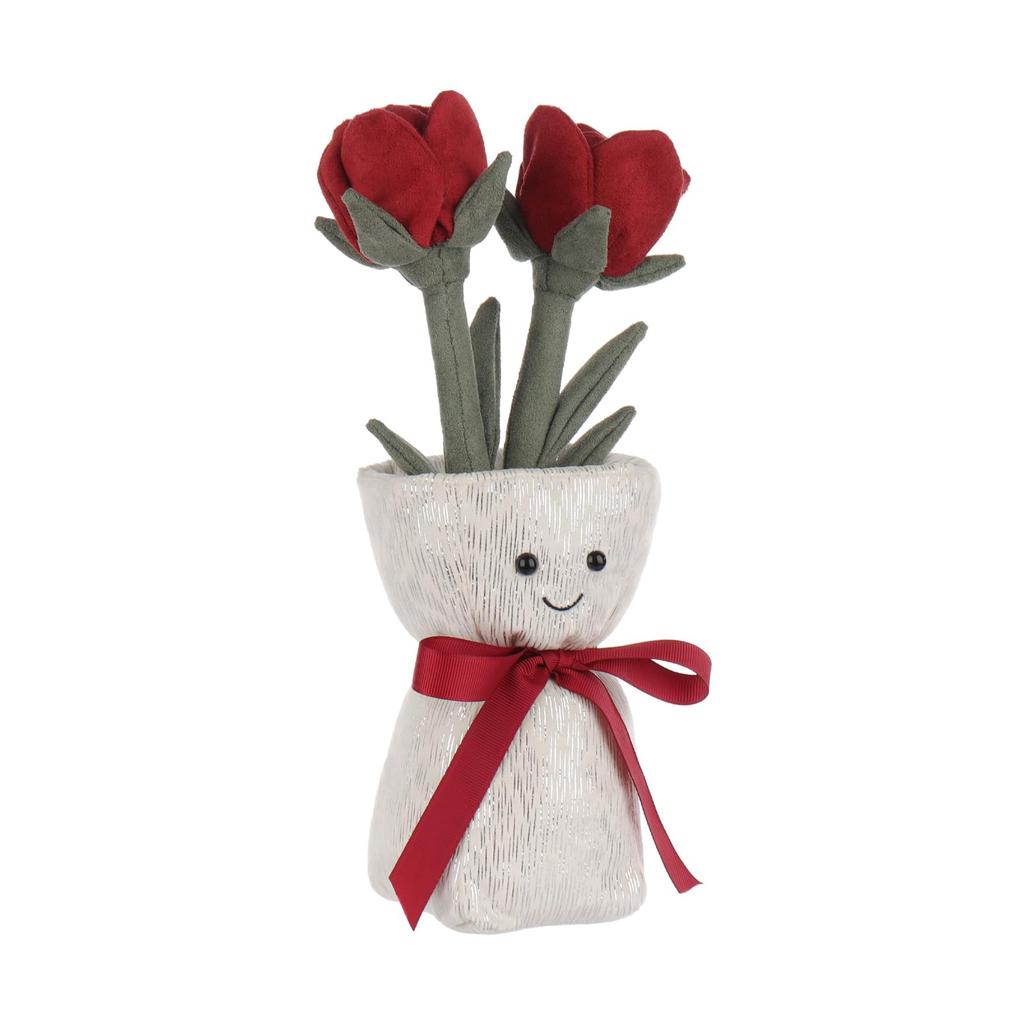 Apricot Lamb Rose Vase Plush Soft and Cute Stuffed Animal for Babies and Plush Rose Vase 30cm Children's Animal, Boys,