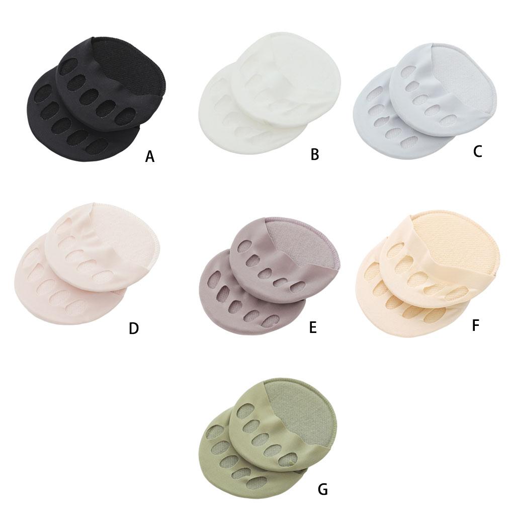 1 пара женских летних хлопковых носков на переднюю часть стопы, дышащие накладки для пальцев ног, многоразовые подушечки для пальцев ног для ходьбы, обувь