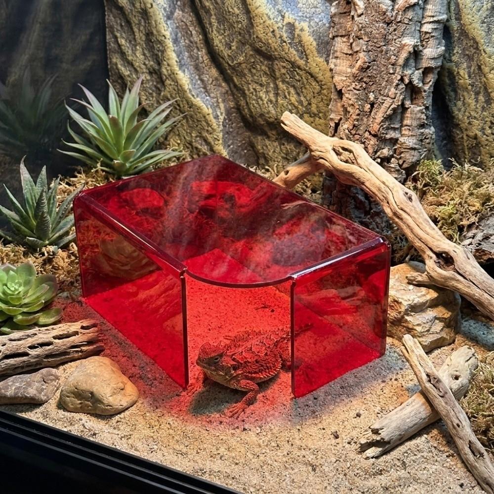 Translucent Lizard Acrylic Shelter Breathable Visible Shelter House For Gecko Snake Hamster