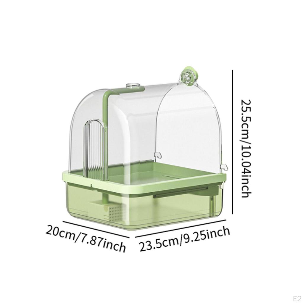 Hanging Bird Bath Box Parrot Bathing Tub House Water Shower Bowl for Parakeets