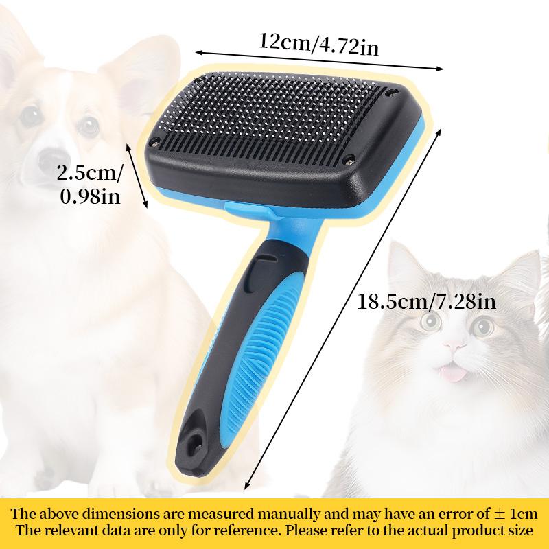 Self cleaning Pet Slicker Brush Plastic12cmWide One Button Hair Release for Dog Cat Shedding Floating Fur Home Grooming Supplies
