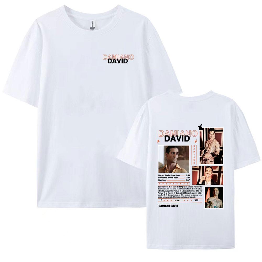 Rock Band Unisexeskin Damiano David Tour Merch Tshirt Unisex Women Fashion Hip Hop T Shirts Tops Casual Oversized 100 Cotton TShirt