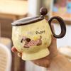 Кружка для воды Такса Высокий уровень внешнего вида Кружка большой вместимости Керамическая чашка Крышка Ложка Чашка для завтрака Сувенирная подарочная коробка